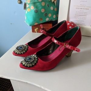 Modcloth red and gold heels